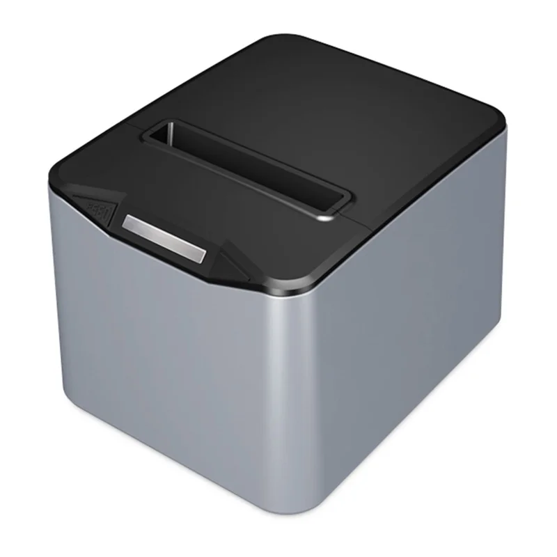 ZJ-8370 80mm Direct Thermal Receipt Printer USB LAN Bluetooth-compatible POS Printer with Auto Cutter - Grey + Black / US Plug