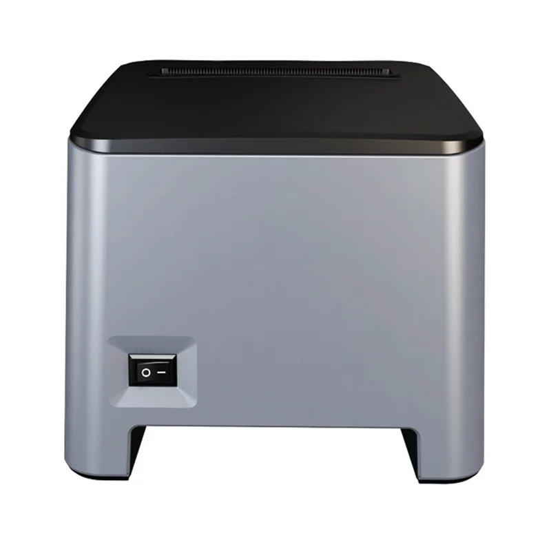 ZJ-8370 80mm Direct Thermal Receipt Printer USB LAN Bluetooth-compatible POS Printer with Auto Cutter - Grey + Black / US Plug