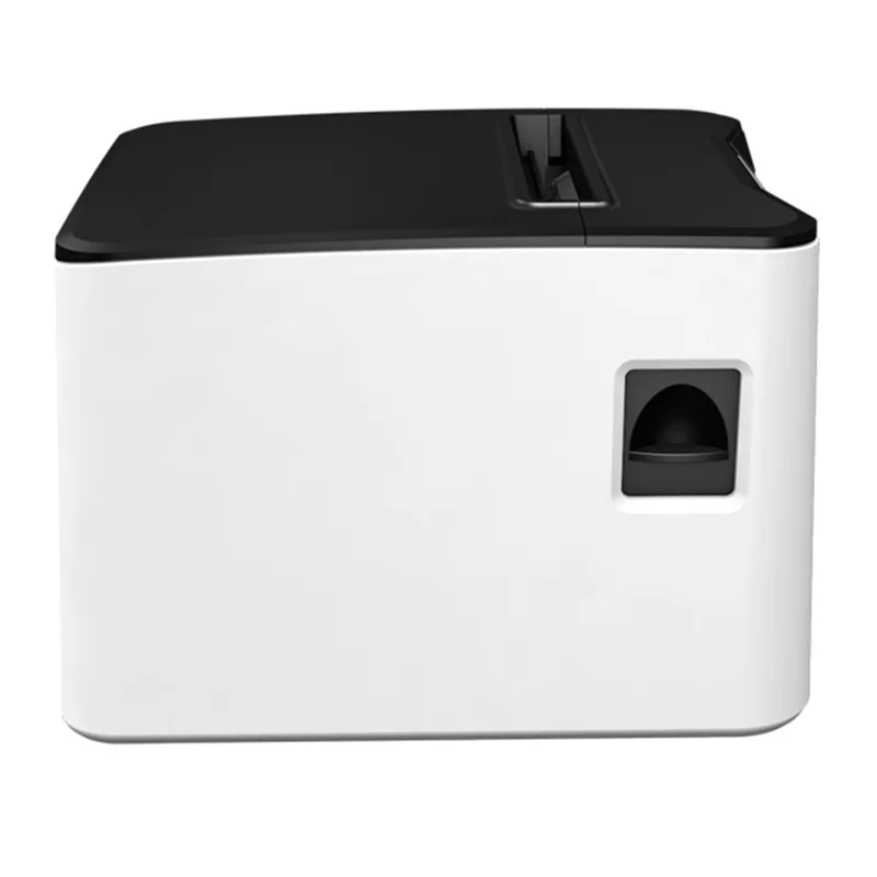 ZJ-8370 80mm Thermal Receipt Printer Auto Cutter USB LAN WiFi Kitchen POS Printer - White + Black / US Plug