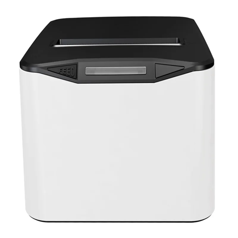 ZJ-8370 80mm Thermal Receipt Printer Auto Cutter USB LAN WiFi Kitchen POS Printer - White + Black / US Plug