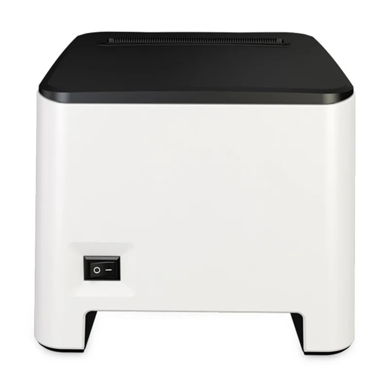 ZJ-8370 80mm Thermal Receipt Printer Auto Cutter USB LAN WiFi Kitchen POS Printer - White + Black / US Plug