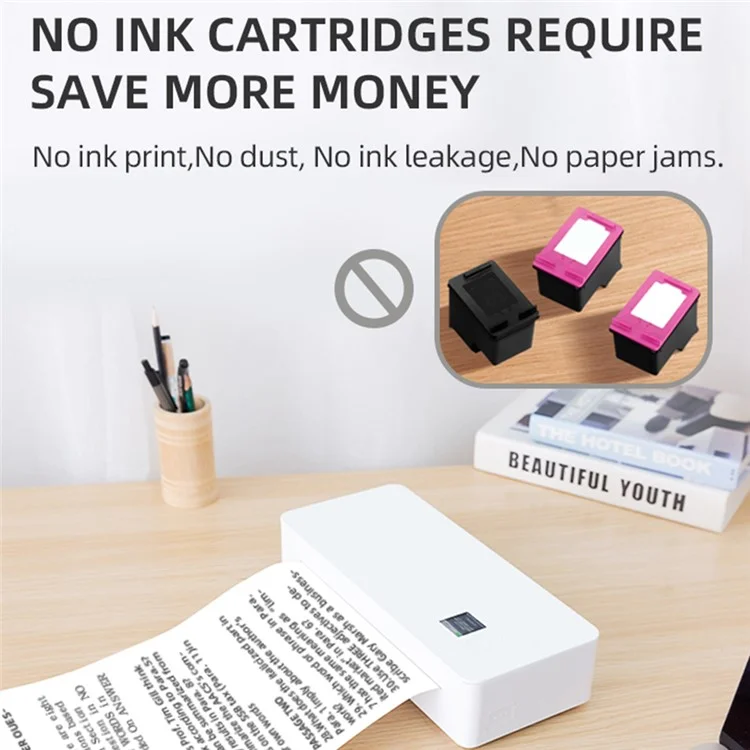 Portable A4LE A4 Thermal Printer with USB, Bluetooth, Wireless, Inkless