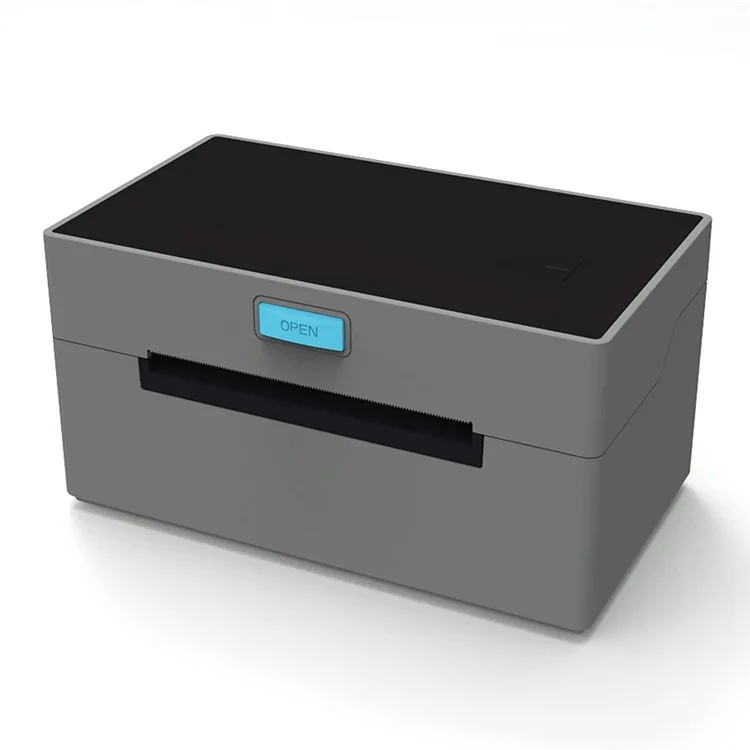 Принтер этикеток ZJ-9220 4 дюйма с термопечатью, USB, Bluetooth, для электронных посылок - Серый + Черный / Вилка ЕС