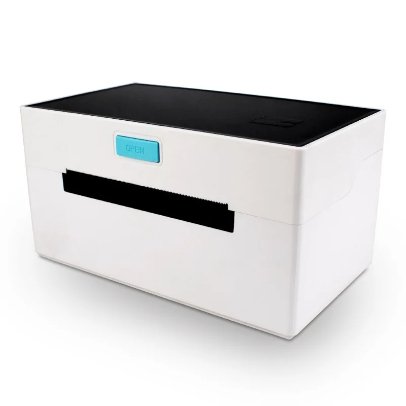 ZJ-9220 4 inch Thermal Label Printer USB Bluetooth-compatible Electronic Shipping Package Printer - White + Black / US Plug