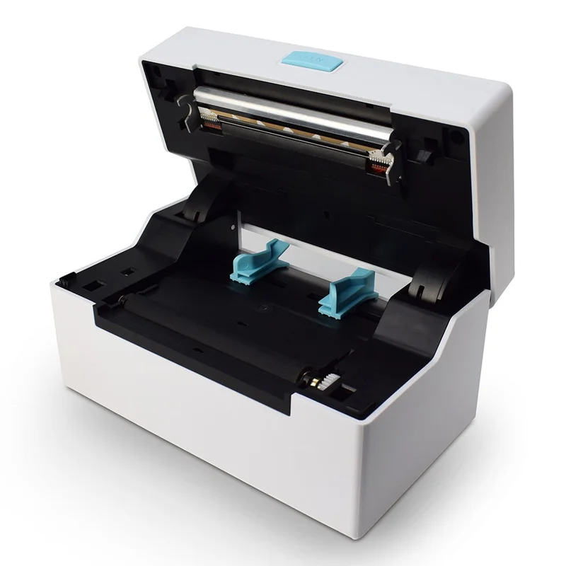 ZJ-9220 4 inch Thermal Label Printer USB Bluetooth-compatible Electronic Shipping Package Printer - White + Black / US Plug