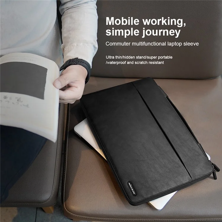 Nillkin Clássico Estilo Caderno Portátil Titular Bracket Design Proteção De Bolsa Protetora Carregando Caso Para O Notebook De 16,1 Polegadas