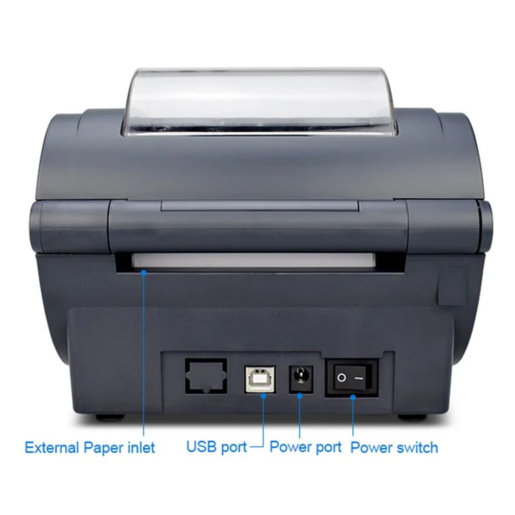 ZJ-9210 110mm Thermoetikettendrucker tragbarer Mini-Etikettendrucker USB + Bluetooth-Schnittstelle - Schwarz / US-Stecker
