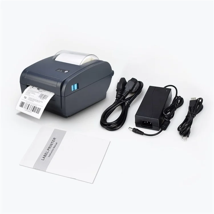 ZJ-9210 110mm Thermoetikettendrucker tragbarer Mini-Etikettendrucker USB + Bluetooth-Schnittstelle - Schwarz / US-Stecker