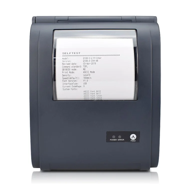 ZJ-9210 110mm Thermoetikettendrucker tragbarer Mini-Etikettendrucker USB + Bluetooth-Schnittstelle - Schwarz / US-Stecker