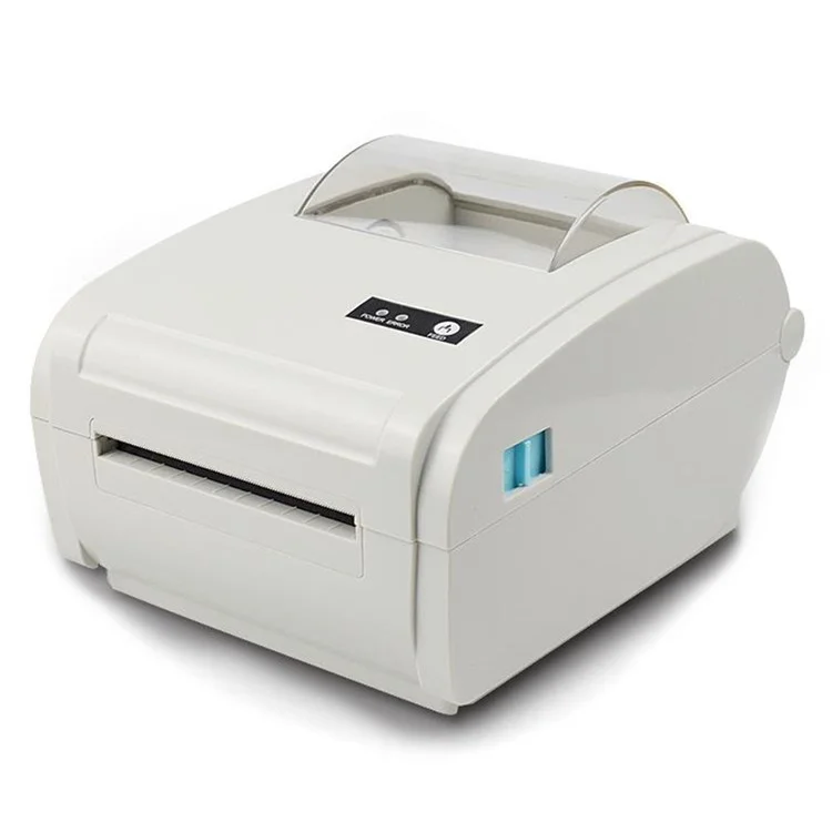 ZJ-9210 110mm Thermal Label Printer Portable Mini Label Printer USB + Bluetooth-compatible Interface - Grey White  /  US Plug