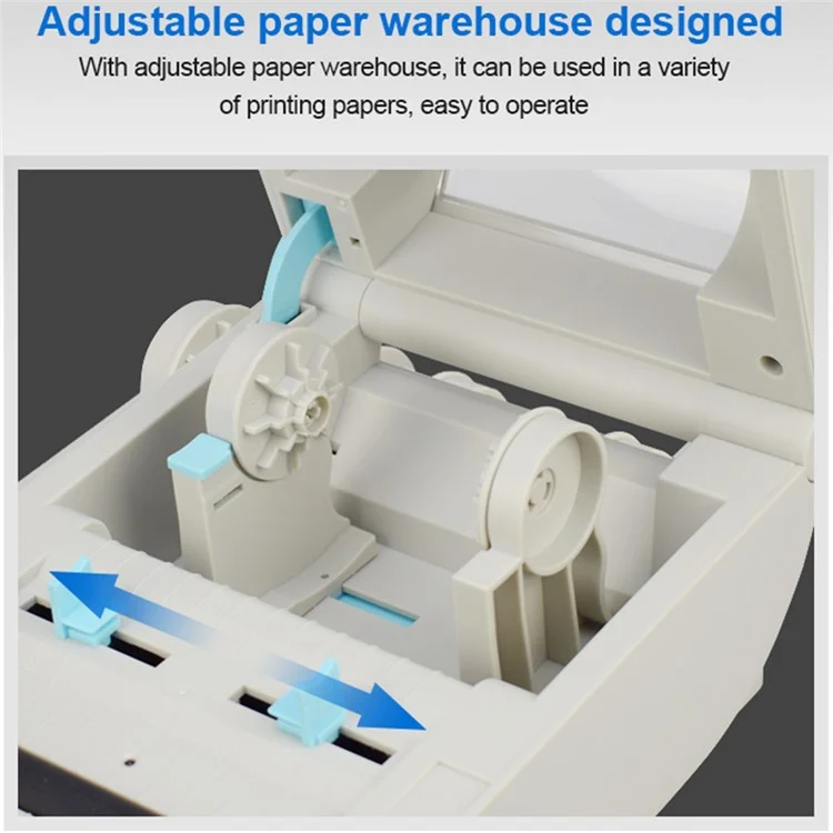 ZJ-9210 110mm Thermal Label Printer Shipping Labels USB Printer for E-Commerce Platforms - White  /  EU Plug