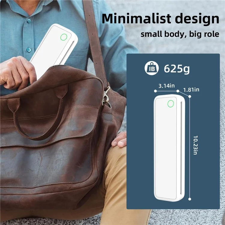 M15 Portable A4 Printer Pocket Size 203 DPI Inkless Bluetooth-Compatible Thermal Printing Machine - Black