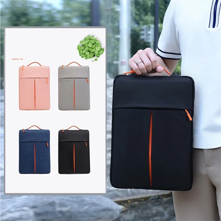 Borsa per laptop da 11-12 pollici, custodia protettiva verticale in nylon resistente all'acqua con tasca con cerniera 31 x 21 x 3 CM - Nero