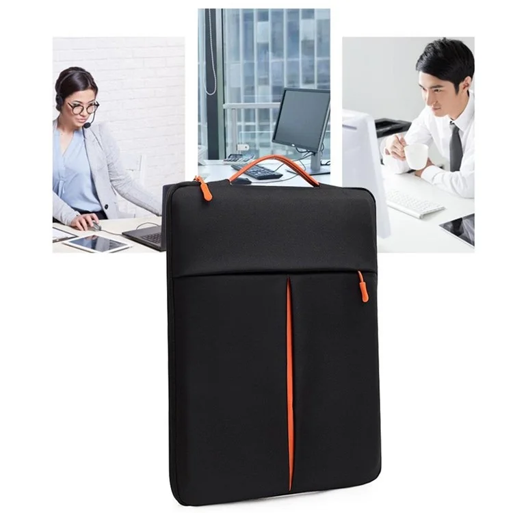 Borsa per laptop da 11-12 pollici, custodia protettiva verticale in nylon resistente all'acqua con tasca con cerniera 31 x 21 x 3 CM - Nero