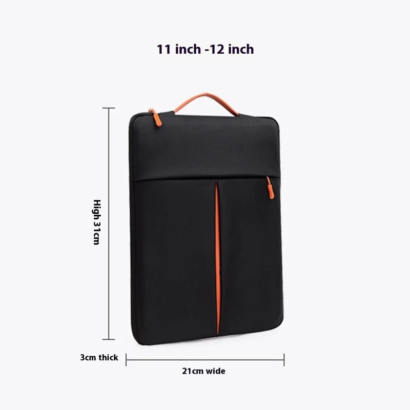 For 11-12 Inch Laptop Bag Vertical Water Resistant Nylon Protective Case With Zipper Pocket 31 x 21 x 3CM - Blue