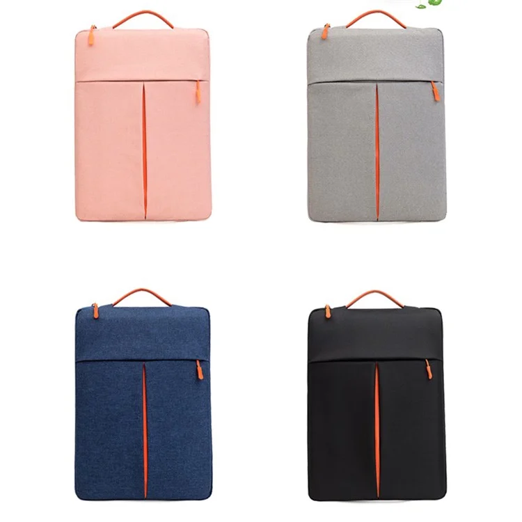 Funda para portátil de 13-14 pulgadas, bolsa vertical resistente al agua de nailon con bolsillo de cremallera, 34 x 24 x 3 CM - Gris