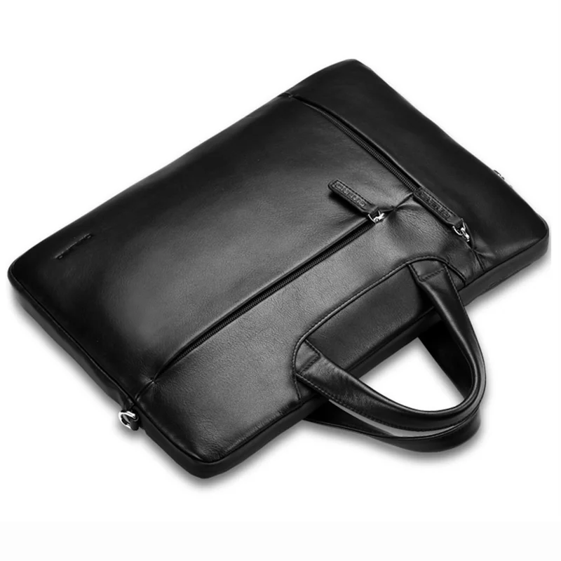 QIALINO For 15 Inch Universal Laptop Sleeve Bag Genuine Cow Leather Notebook Carrying Case