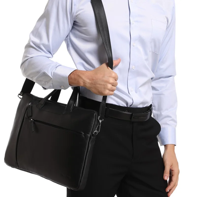QIALINO For 15 Inch Universal Laptop Sleeve Bag Genuine Cow Leather Notebook Carrying Case