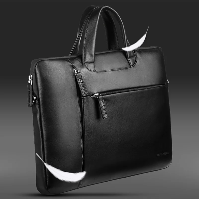 QIALINO For 15 Inch Universal Laptop Sleeve Bag Genuine Cow Leather Notebook Carrying Case