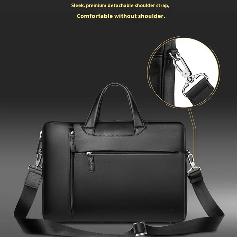 QIALINO For 15 Inch Universal Laptop Sleeve Bag Genuine Cow Leather Notebook Carrying Case