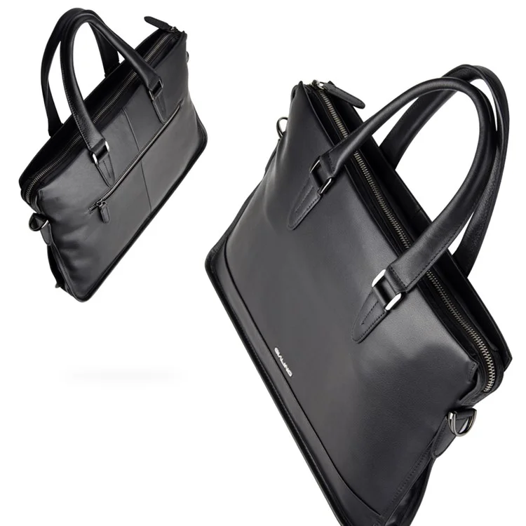 QIALINO Custodia per Laptop Universale da 15 Pollici in Vera Pelle di Mucca con Tracolla Staccabile