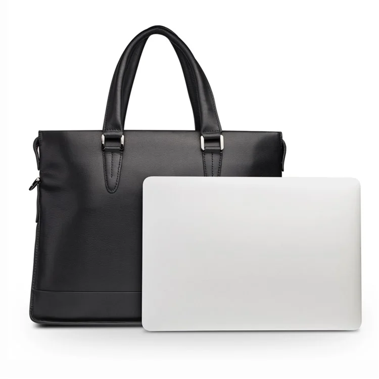 QIALINO Custodia per Laptop Universale da 15 Pollici in Vera Pelle di Mucca con Tracolla Staccabile