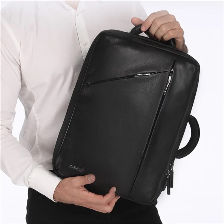 QIALINO Custodia per Laptop in Vera Pelle di Vacchetta per Notebook Universali da 15 Pollici con Funzione Antifurto
