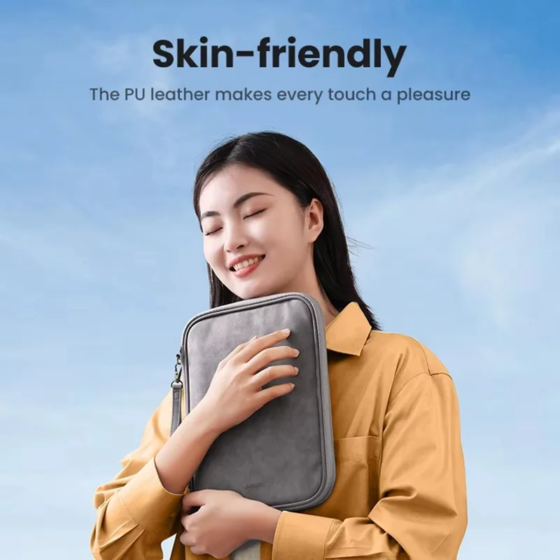 UGREEN 90435 Storage Bag for 11 Inch Laptop Shockproof PU Leather Portable Tablet Sleeve