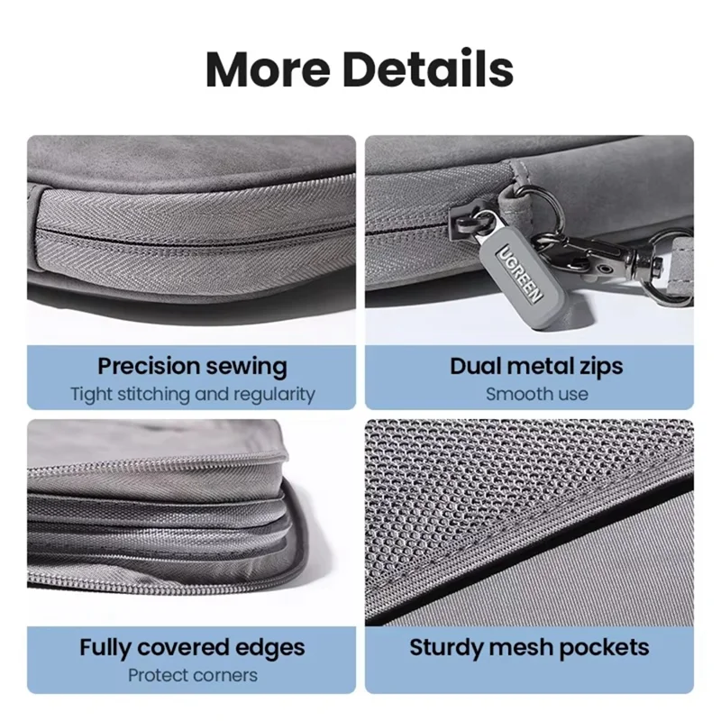 UGREEN 90435 Storage Bag for 11 Inch Laptop Shockproof PU Leather Portable Tablet Sleeve