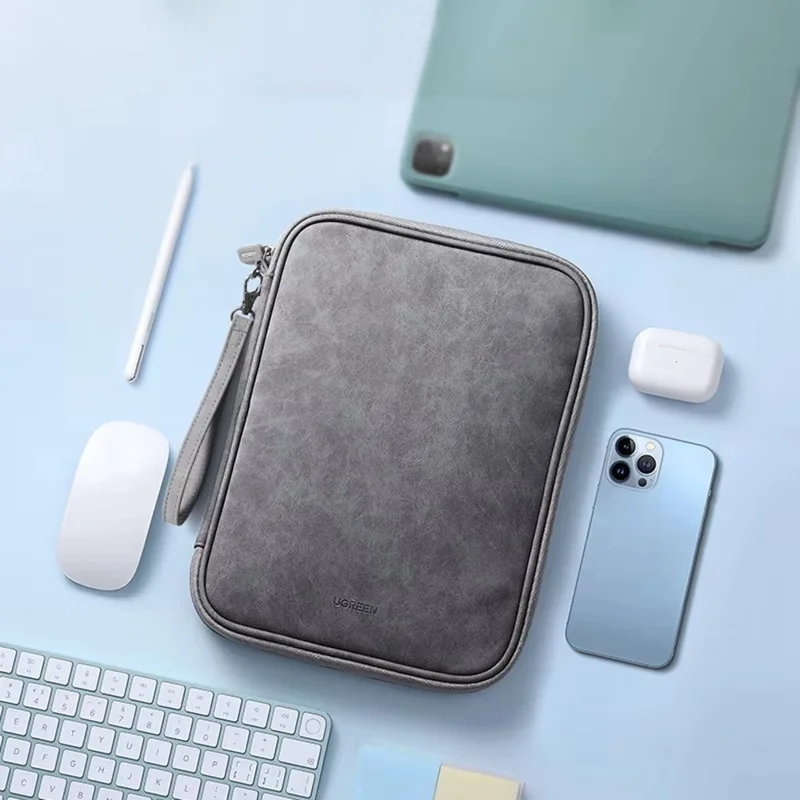 UGREEN 90435 Storage Bag for 11 Inch Laptop Shockproof PU Leather Portable Tablet Sleeve