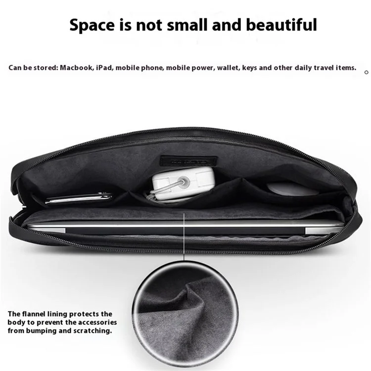 QIALINO For 13 Inch Laptop Sleeve Bag Waterproof Shockproof Carrying Case with Handle Strap