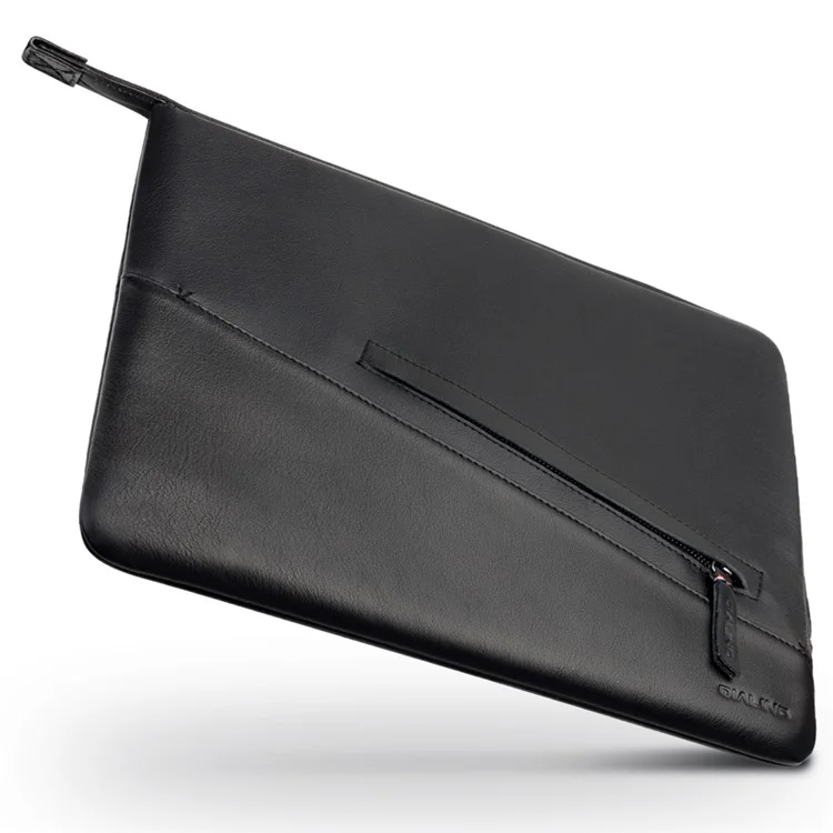 QIALINO Shockproof Case for 13 Inch Laptop Sleeve Bag Ultra Thin Wear Resistant Genuine Cow Leather Pouch