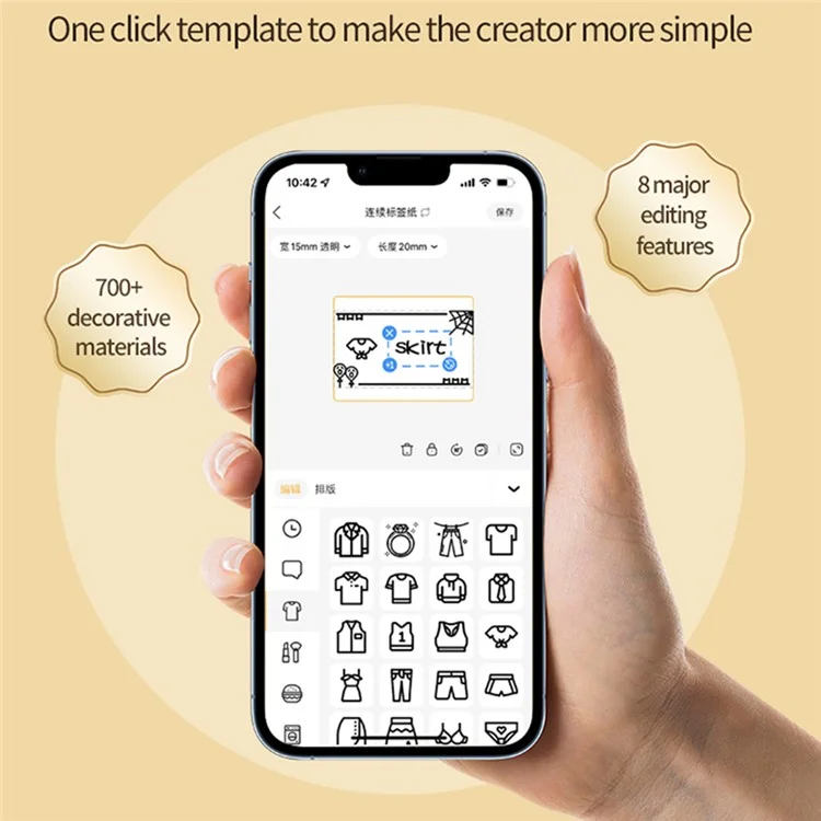 Y2 Portable Thermal Label Printer 200DPI Wireless Bluetooth-Compatible Handheld Label Maker