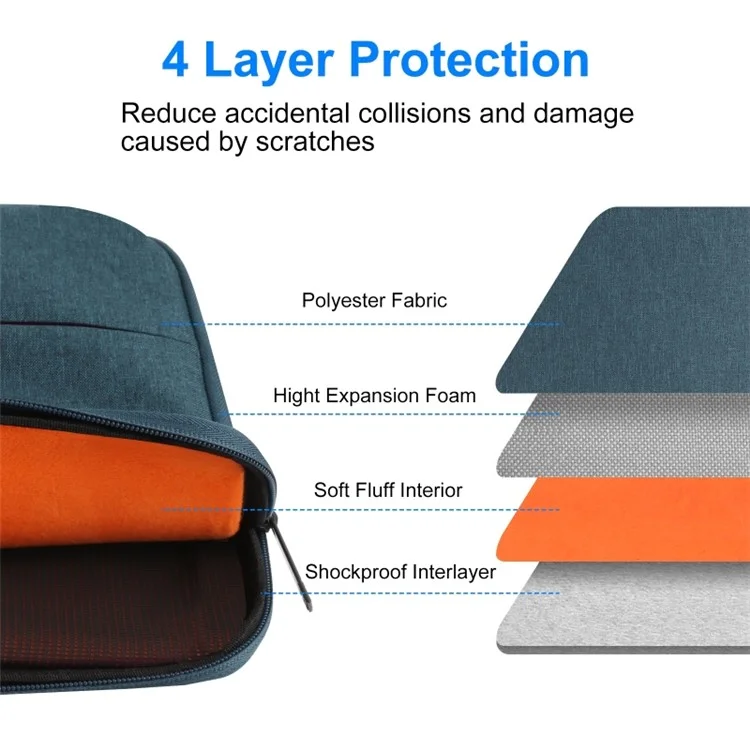 HAWEEL HWL2164 Business Briefcase Style Zipper Handbag Laptop Bag with Handle for 13inch Notebook - Navy Blue
