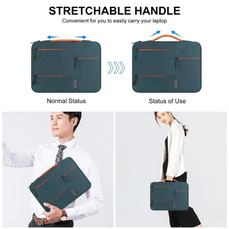 HAWEEL HWL2164 Business Briefcase Style Zipper Handbag Laptop Bag with Handle for 13inch Notebook - Navy Blue