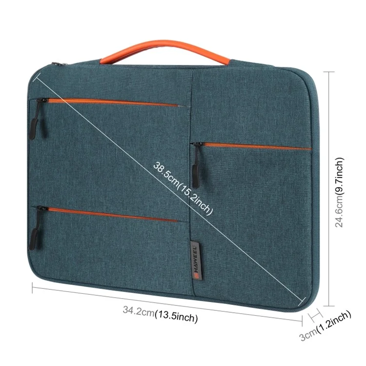 HAWEEL HWL2164 Business Briefcase Style Zipper Handbag Laptop Bag with Handle for 13inch Notebook - Navy Blue