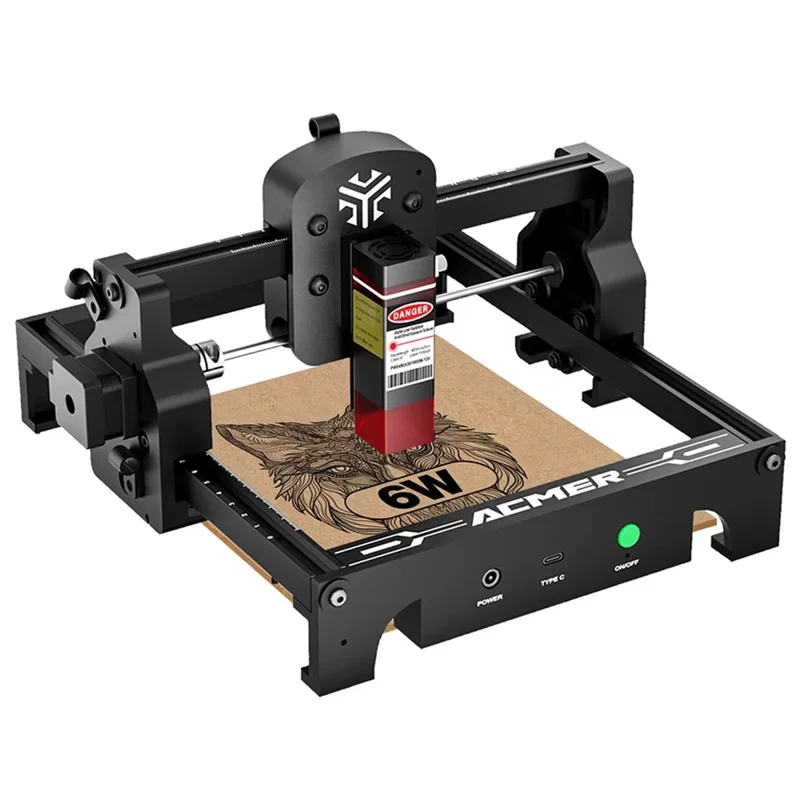 ACMER S1 6W Mini Macchina per Incisione Laser Portatile per Legno Plastica Carta Pelle - Spina USA