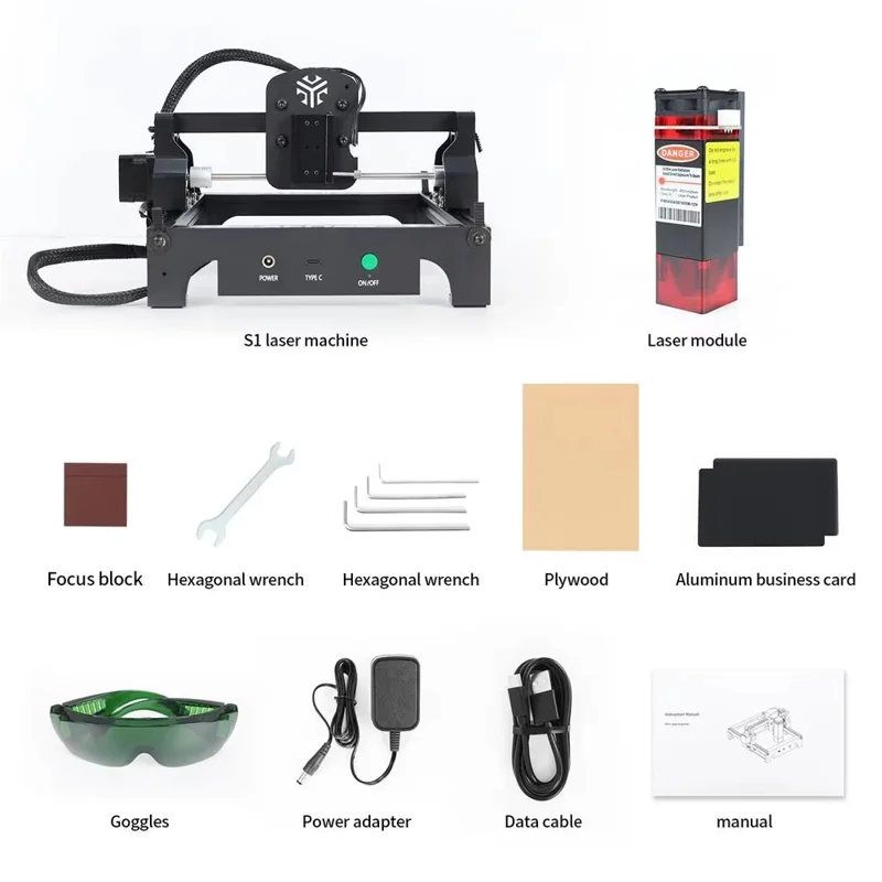 ACMER S1 6W Mini Macchina per Incisione Laser Portatile per Legno Plastica Carta Pelle - Spina USA