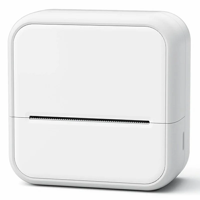S1 Tragbarer BT-Thermoetikettendrucker für Barcodes / Aufkleber / Etiketten / Quittungen Mini-Drucker mit 5 Rollen - Weiß