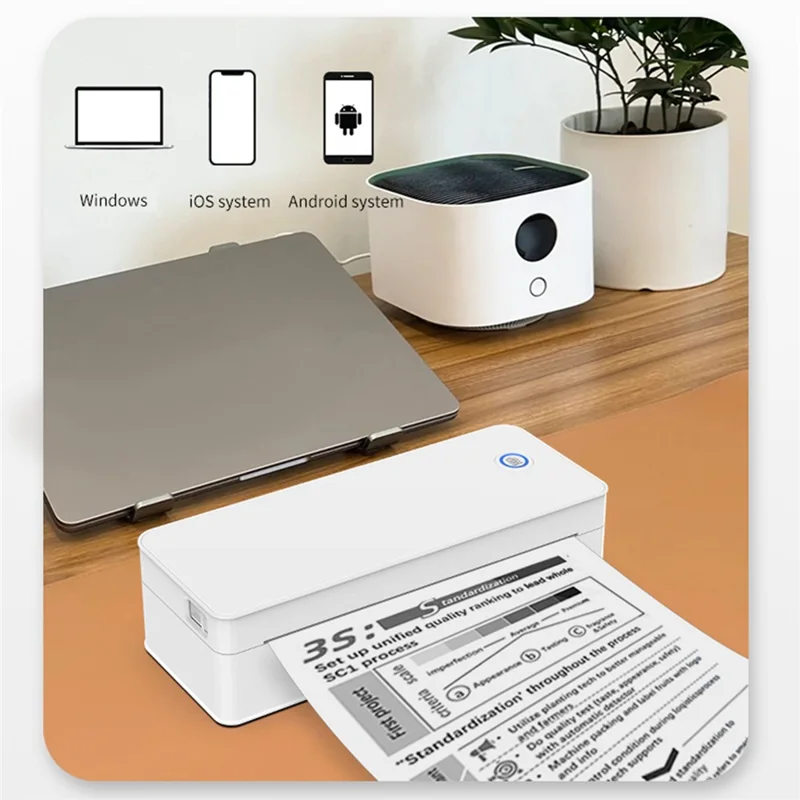 Stampante termica A4 wireless Bluetooth portatile per Windows / iOS / Android - Bianca