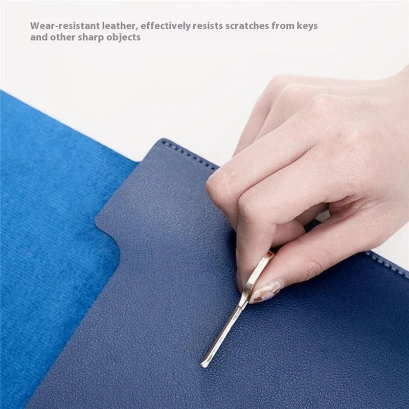 HUASHENG For 13  /  13.3  /  14 Inch Laptop Sleeve Ultra Thin PU Leather Portable Non Magnetic Vertical Notebook Bag - Light Brown