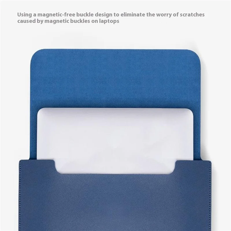 HUASHENG Custodia sottile per laptop da 11 pollici in pelle PU, borsa verticale per notebook portatile e non magnetica - Marrone chiaro