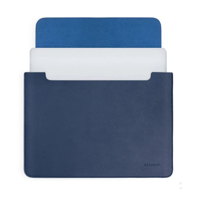HUASHENG Para Bolsa para Notebook de 13 / 13,3 / 14 Polegadas, Capa de Laptop Ultrafina de Couro PU Não Magnética Horizontal - Azul Marinho