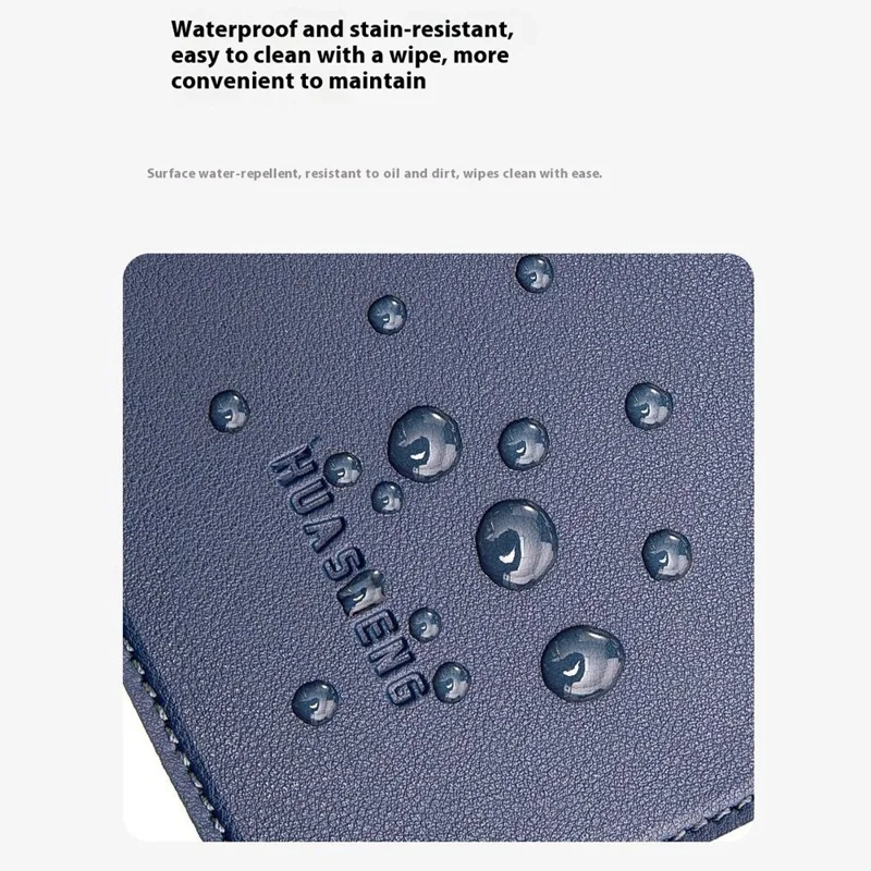 HUASHENG Vertical Protective Case for 15.6 / 16 Inch Laptop Sleeve Double-Sided PU Leather Notebook Bag - Navy Blue