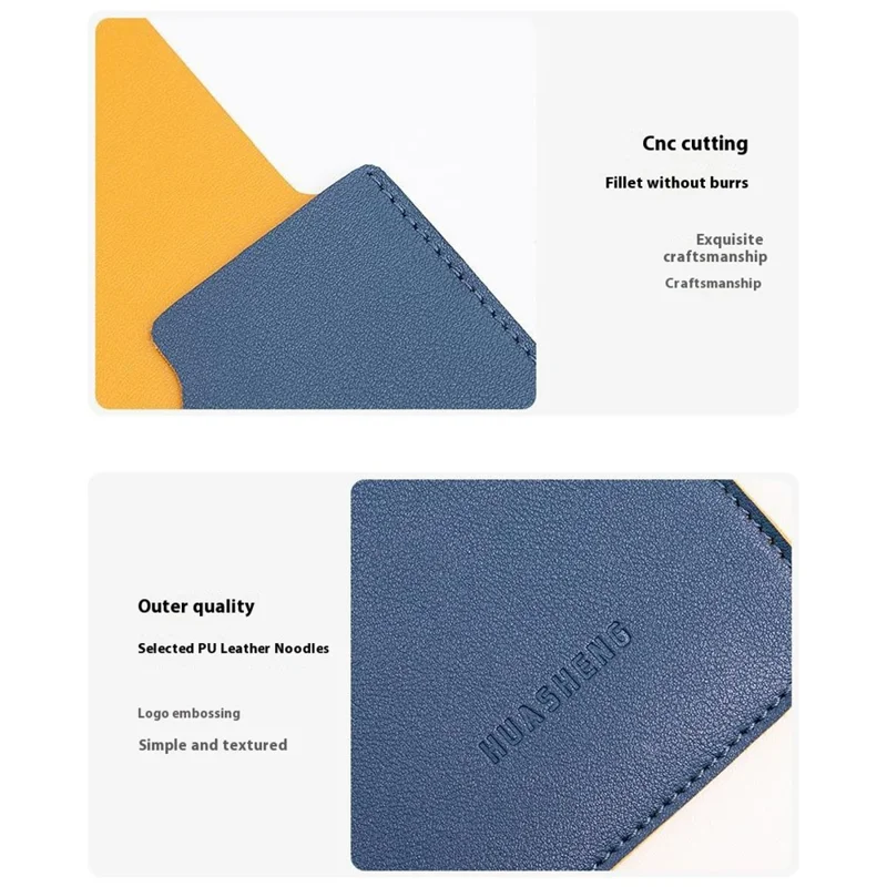 HUASHENG Vertical Protective Case for 15.6 / 16 Inch Laptop Sleeve Double-Sided PU Leather Notebook Bag - Navy Blue