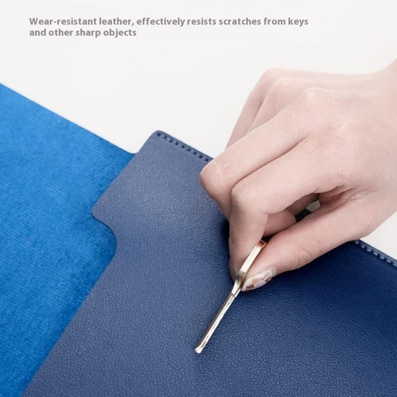 HUASHENG Custodia verticale per laptop con mini tasca per notebook da 13 / 13,3 / 14 pollici, borsa ultrasottile portatile in pelle PU - Marrone chiaro