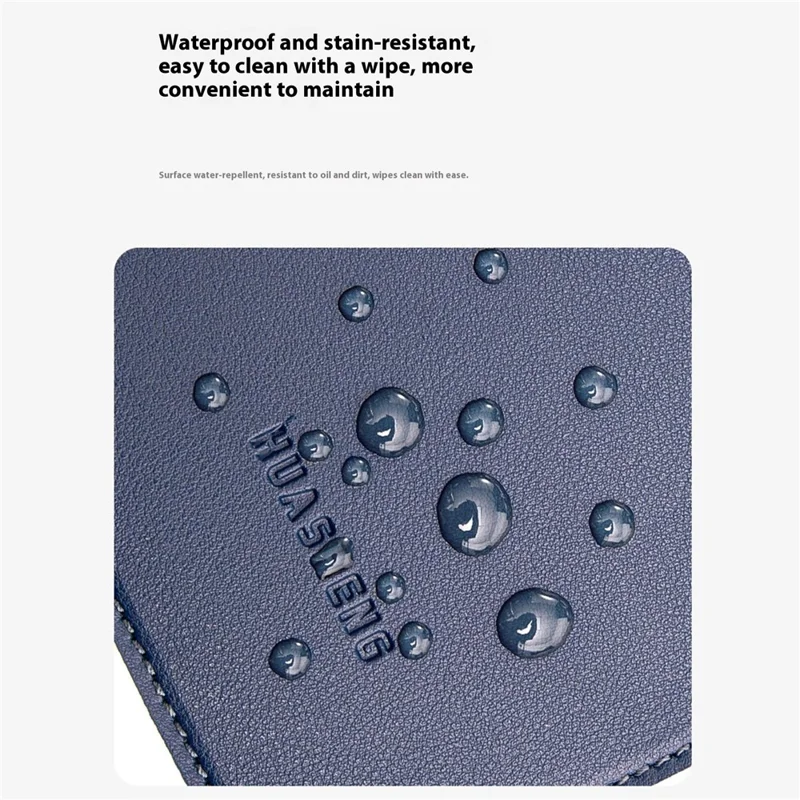 HUASHENG Para Manga de Laptop de 15,6 / 16 Polegadas, Couro PU, Mousepad, Bolsa Vertical para Notebook com Bolsa de Acessórios - Azul Marinho