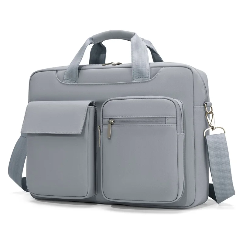 14,3 Zoll Laptoptasche Schultertasche aus Oxford-Stoff Wasserdichte Business-Aktentasche für Notebook - Hellgrau