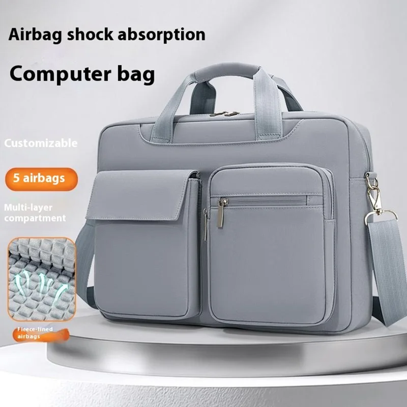 14,3 Zoll Laptoptasche Schultertasche aus Oxford-Stoff Wasserdichte Business-Aktentasche für Notebook - Hellgrau