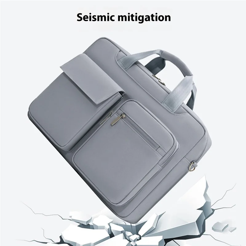 14,3 Zoll Laptoptasche Schultertasche aus Oxford-Stoff Wasserdichte Business-Aktentasche für Notebook - Hellgrau